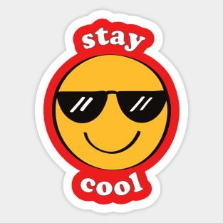 Stay Cool Sunglasses Emoji Smiley Face Sticker